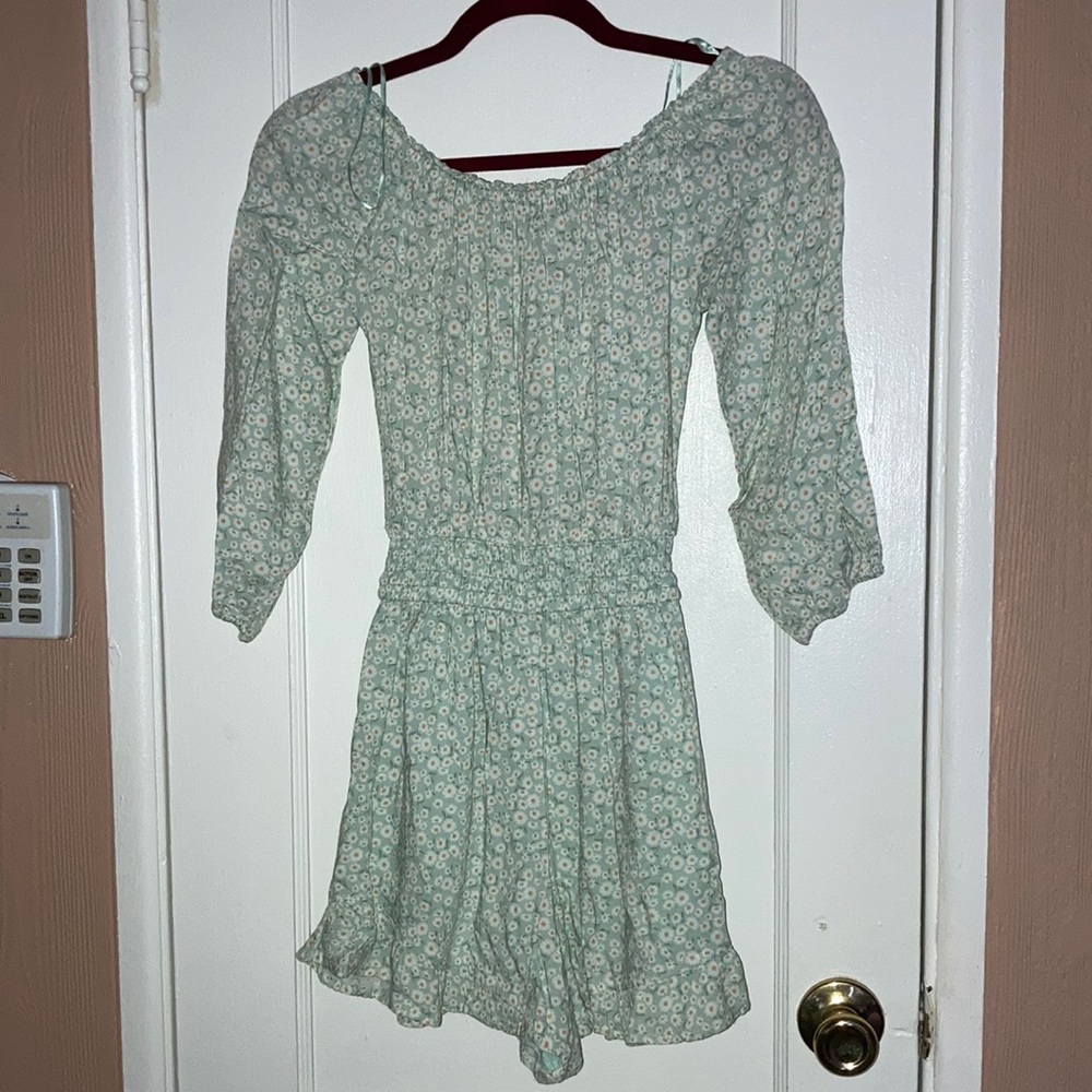 Offer or Bundle Discount - Adorable Hollister Romper, Green with Daisies